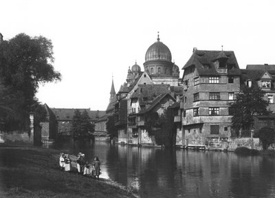 La sinagoga a Norimberga, c.1910 da Jousset